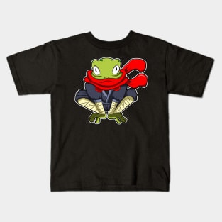 Frog as Ninja with Scarf Kids T-Shirt